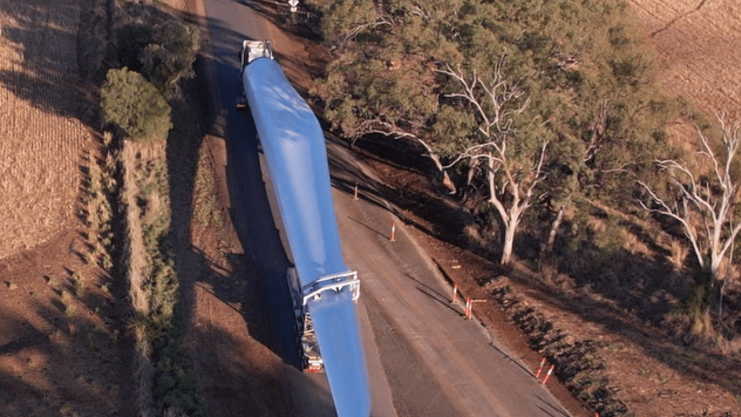 Hero - First wind turbine components touch down at Wambo Wind Farm